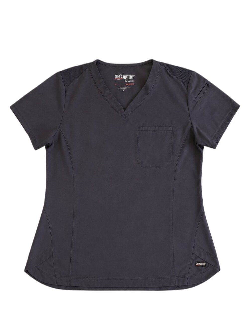 Grey's Anatomy Spandex Stretch 1-Pocket Scrub Top Gray Women's Medium